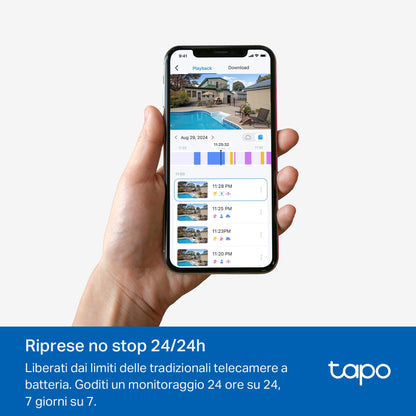 Tapo C460 KIT Telecamera WiFi Esterno 4K 8MP Solare, Base Magnetica Starlight