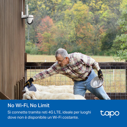 Tapo C501GW Telecamera 4G LTE Esterno FHD, Slot SIM, 360° PTZ, PoE