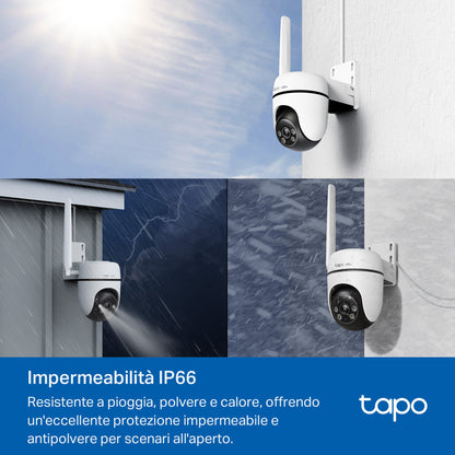 Tapo C501GW Telecamera 4G LTE Esterno FHD, Slot SIM, 360° PTZ, PoE