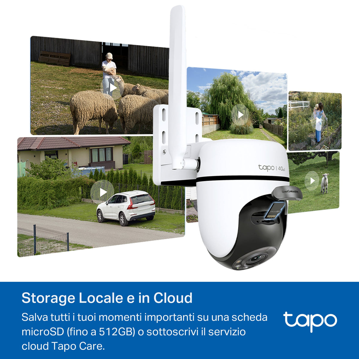 Tapo C501GW Telecamera 4G LTE Esterno FHD, Slot SIM, 360° PTZ, PoE