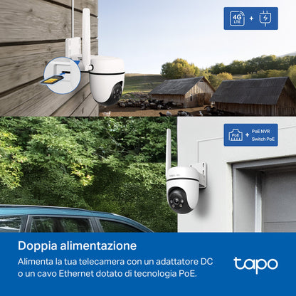 Tapo C501GW Telecamera 4G LTE Esterno FHD, Slot SIM, 360° PTZ, PoE