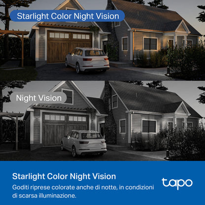 Tapo C530WS Telecamera WiFi Esterno 3K 5MP, Starlight, 360° PTZ, WiFi/Ethernet