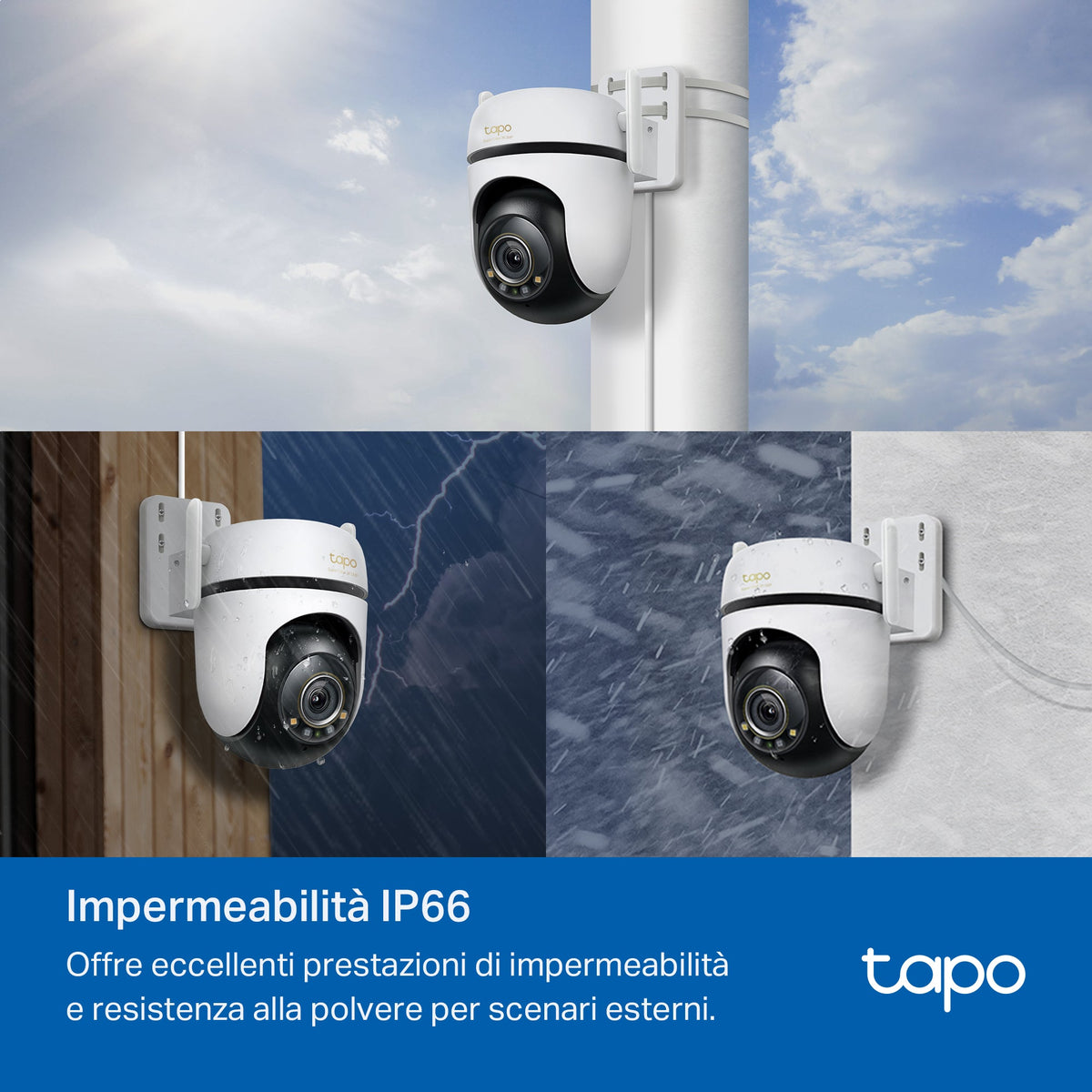 Tapo C530WS Telecamera WiFi Esterno 3K 5MP, Starlight, 360° PTZ, WiFi/Ethernet