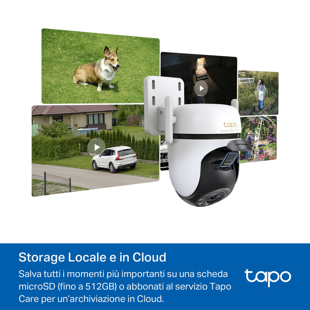 Tapo C530WS Telecamera WiFi Esterno 3K 5MP, Starlight, 360° PTZ, WiFi/Ethernet