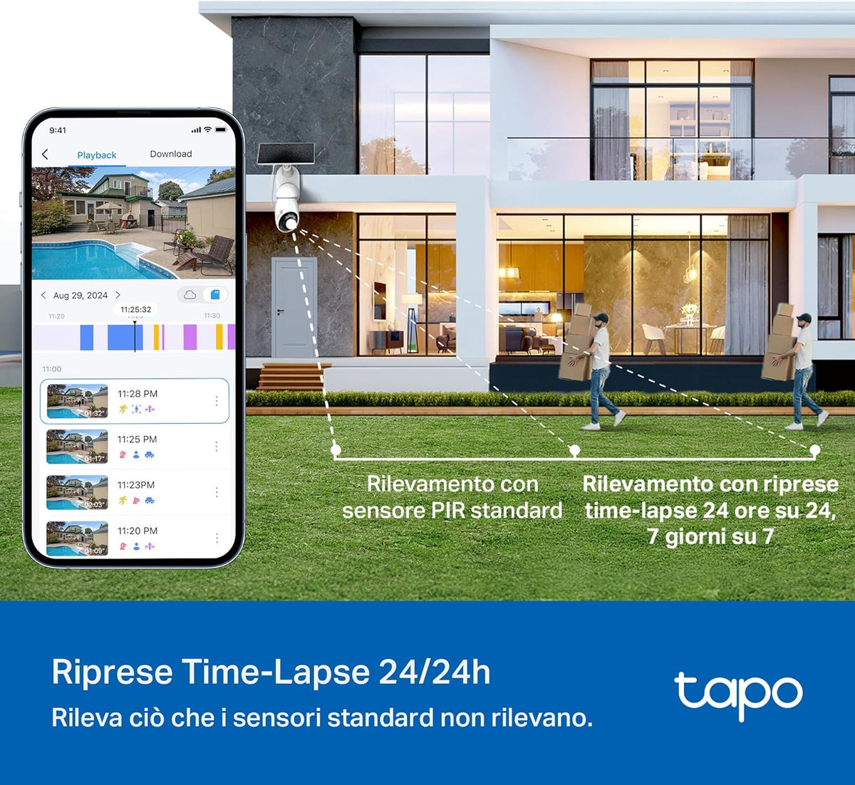 Tapo C660 KIT Telecamera WiFi Esterno 4K 8MP Batteria, Starlight, 360° PTZ