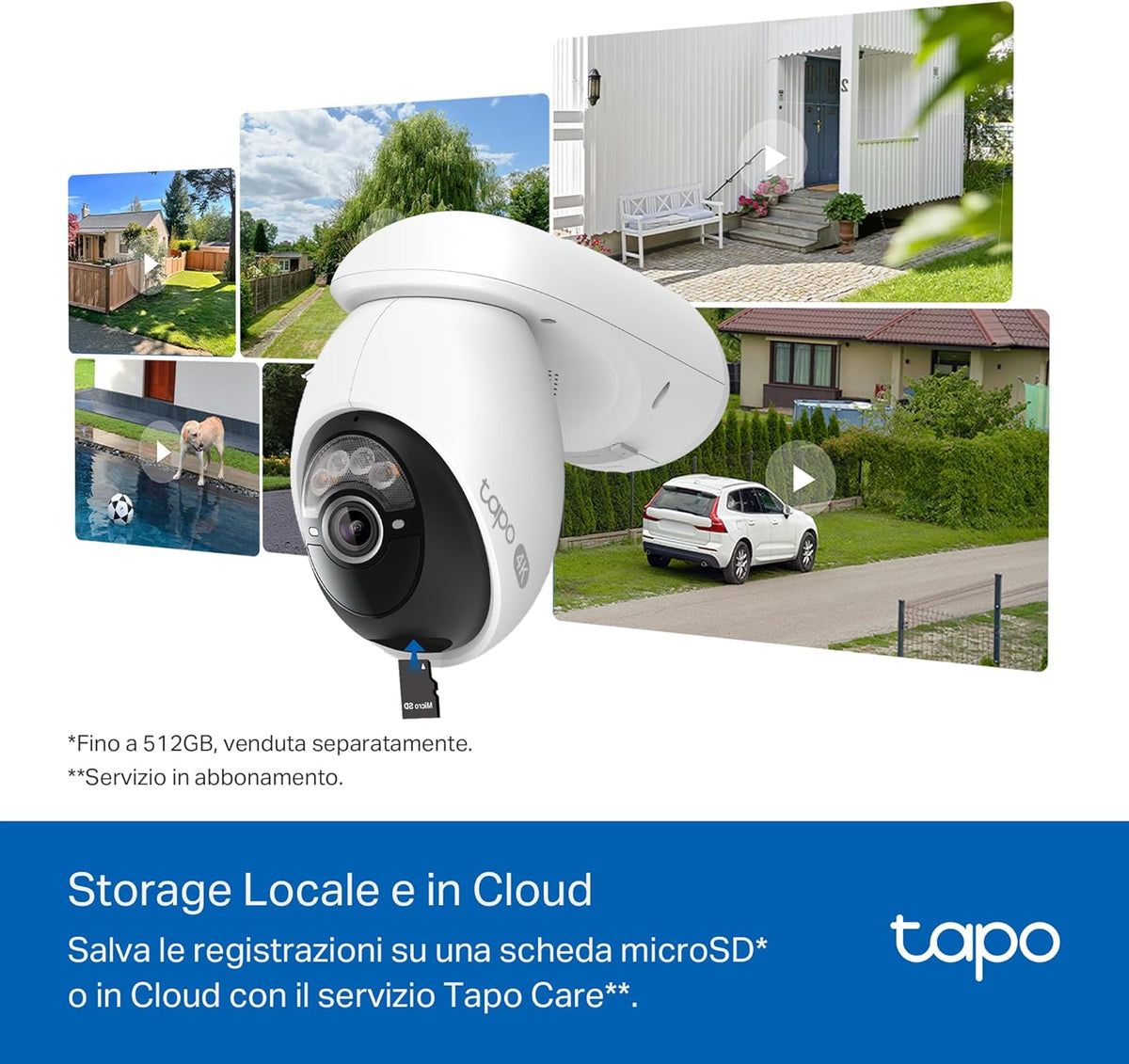 Tapo C660 KIT Telecamera WiFi Esterno 4K 8MP Batteria, Starlight, 360° PTZ