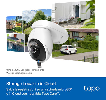 Tapo C660 KIT Telecamera WiFi Esterno 4K 8MP Batteria, Starlight, 360° PTZ