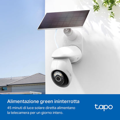 Tapo C660 KIT Telecamera WiFi Esterno 4K 8MP Batteria, Starlight, 360° PTZ