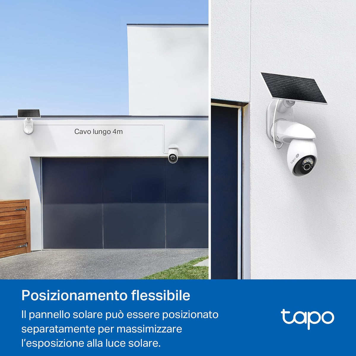 Tapo C660 KIT Telecamera WiFi Esterno 4K 8MP Batteria, Starlight, 360° PTZ