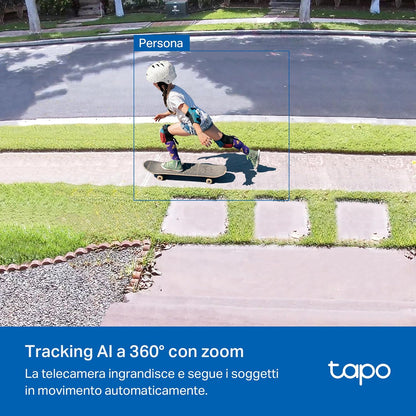 Tapo C660 KIT Telecamera WiFi Esterno 4K 8MP Batteria, Starlight, 360° PTZ