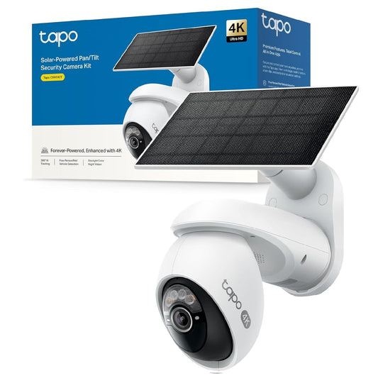 Tapo C660 KIT Telecamera WiFi Esterno 4K 8MP Batteria, Starlight, 360° PTZ