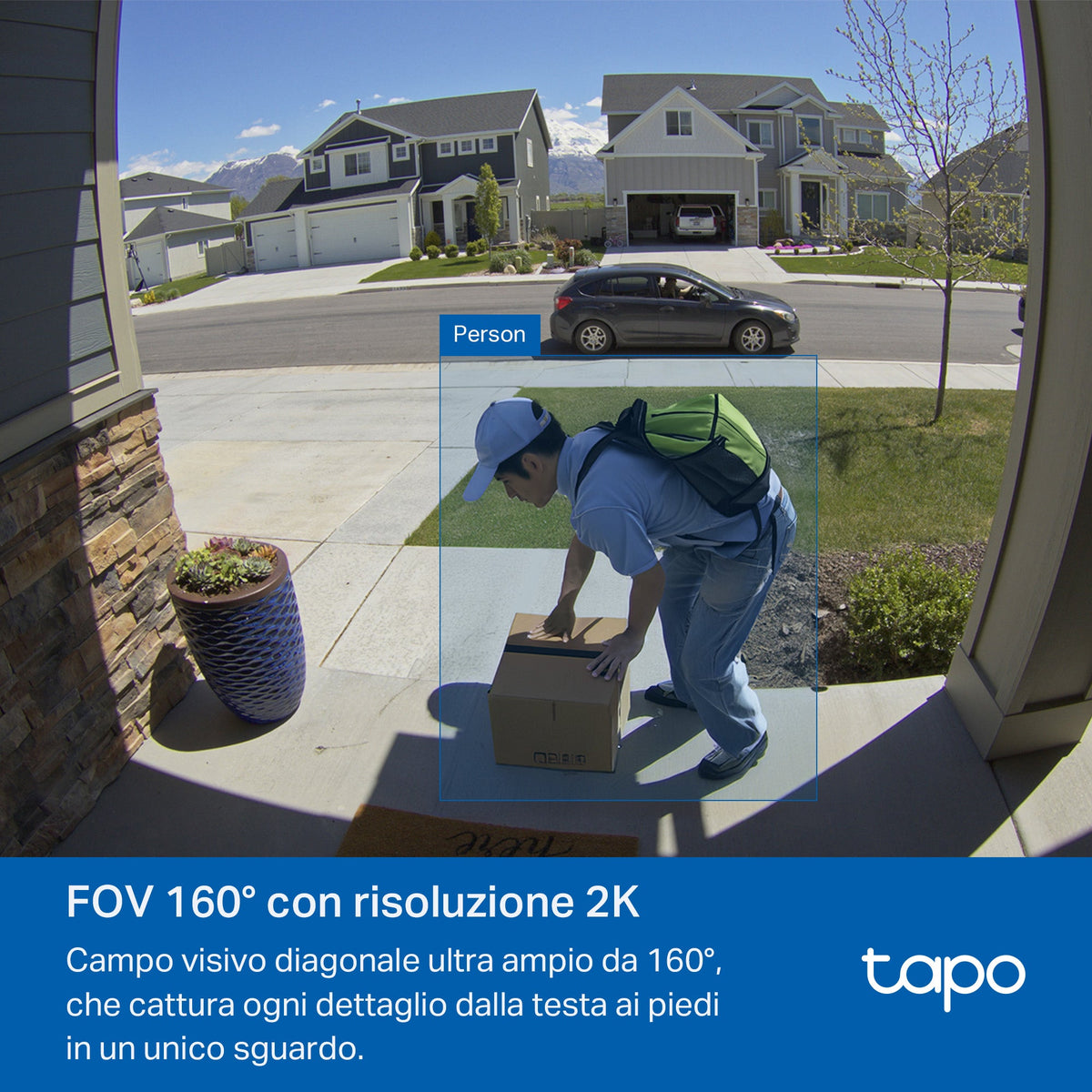 Tapo D210 Video Campanello 2K 3MP, Visione Notturna a Colori, Batteria 6400mAh