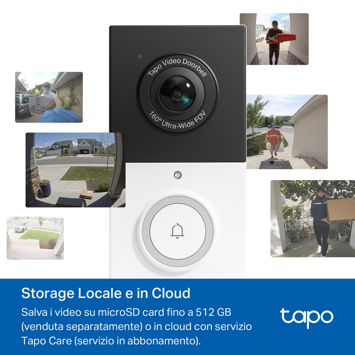 Tapo D210 Video Campanello 2K 3MP, Visione Notturna a Colori, Batteria 6400mAh