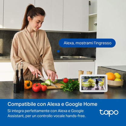 Tapo D210 Video Campanello 2K 3MP, Visione Notturna a Colori, Batteria 6400mAh