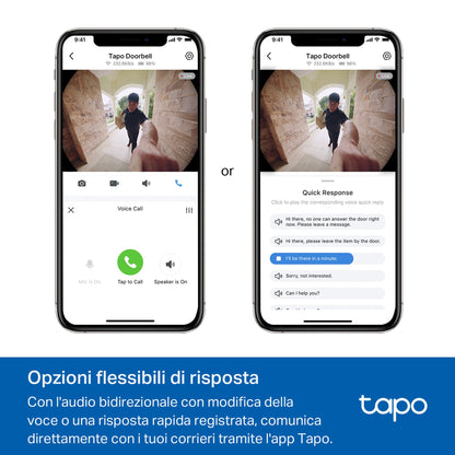 Tapo D235 Videocitofono WiFi 2K 5MP, Batteria 10000mAh o Cablato
