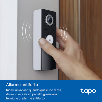 Tapo D235 Videocitofono WiFi 2K 5MP, Batteria 10000mAh o Cablato