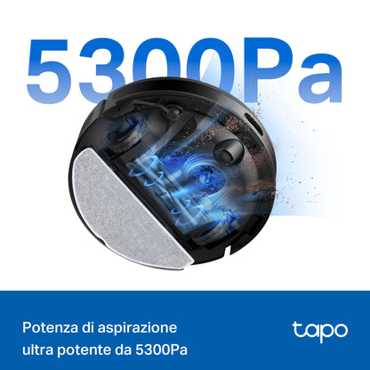 Tapo RV20 Max Plus Robot Aspirapolvere LiDAR MagSlim, Base All-in-One