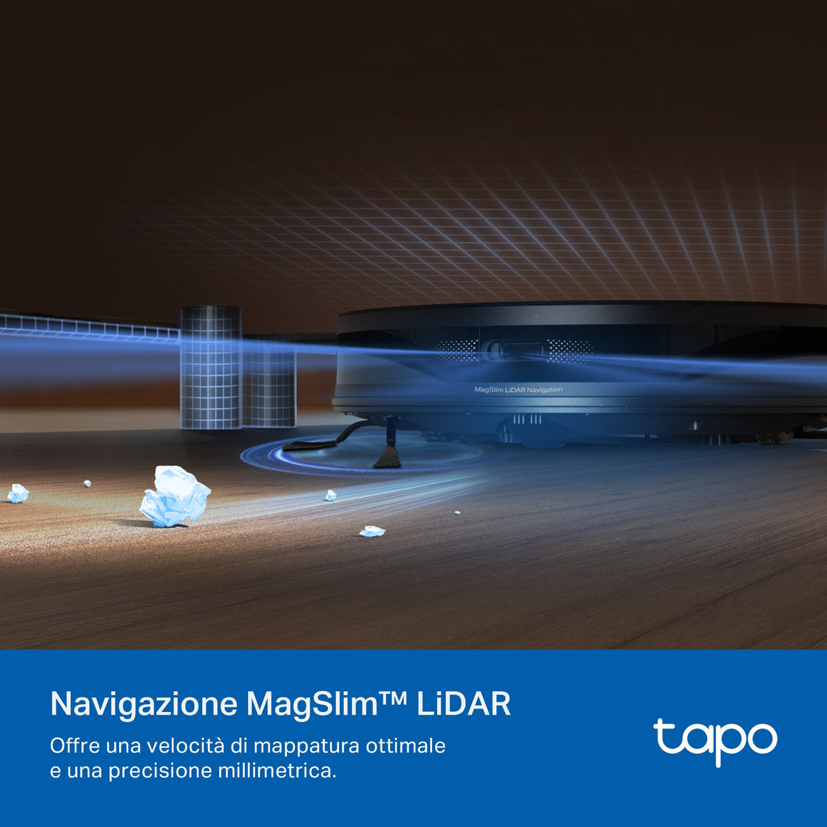 Tapo RV20 Max Plus Robot Aspirapolvere LiDAR MagSlim, Base All-in-One