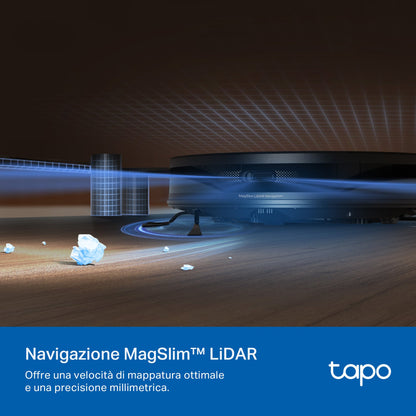 Tapo RV20 Max Plus Robot Aspirapolvere LiDAR MagSlim, Base All-in-One