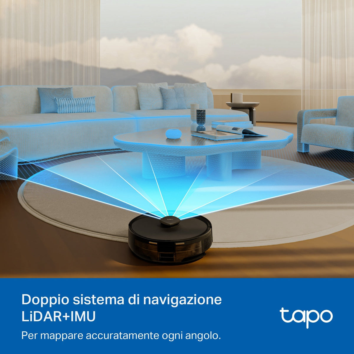 Tapo RV30 Max Robot Aspirapolvere, Navigazione LiDAR+IMU