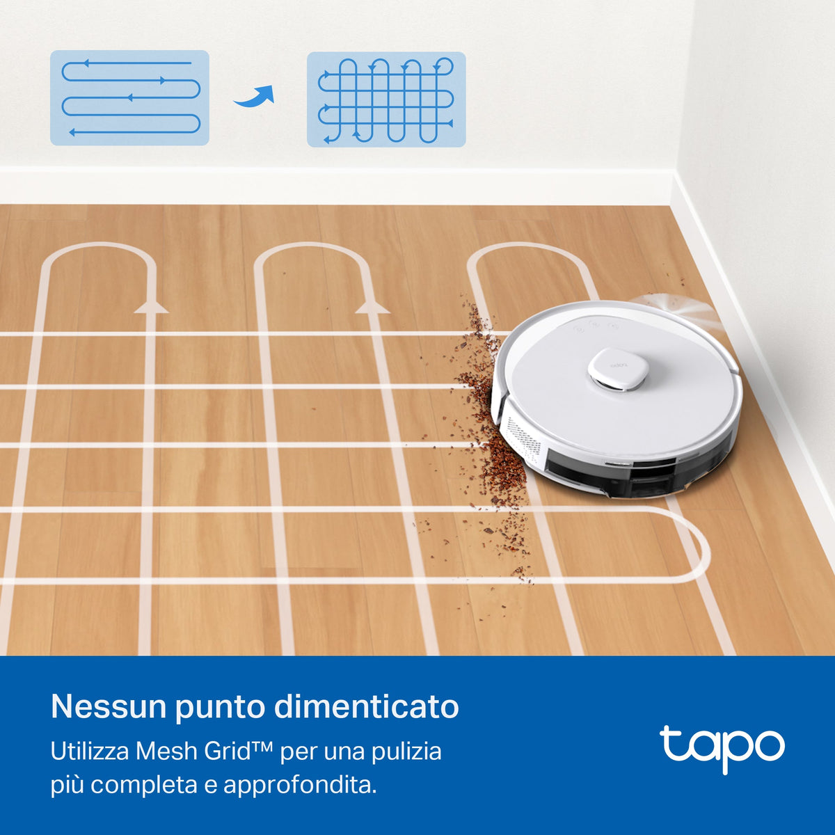 Tapo RV30 Max Plus White Robot Aspirapolvere LiDAR+IMU, Base All-in-One