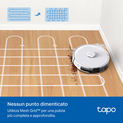 Tapo RV30 Max Plus White Robot Aspirapolvere LiDAR+IMU, Base All-in-One