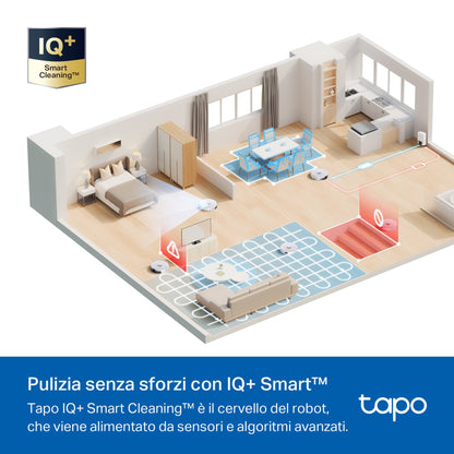 Tapo RV30 Max Plus White Robot Aspirapolvere LiDAR+IMU, Base All-in-One