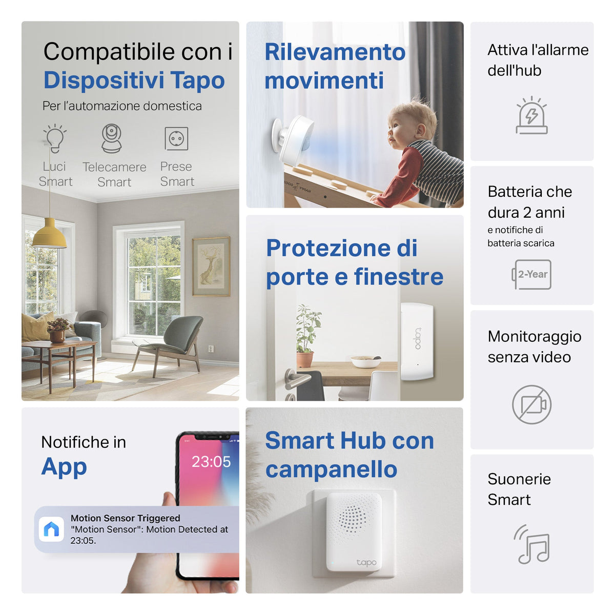 Tapo T30 KIT Sistema di Allarme Antifurto, Kit di Sensori Smart