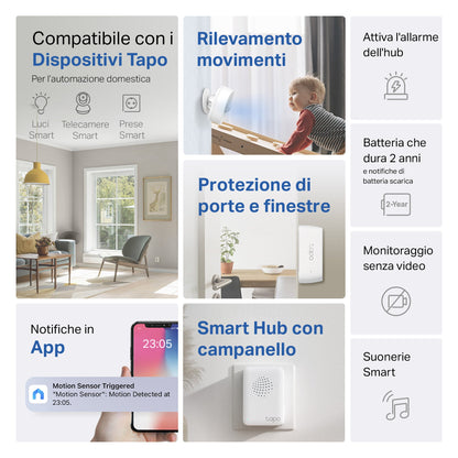 Tapo T30 KIT Sistema di Allarme Antifurto, Kit di Sensori Smart