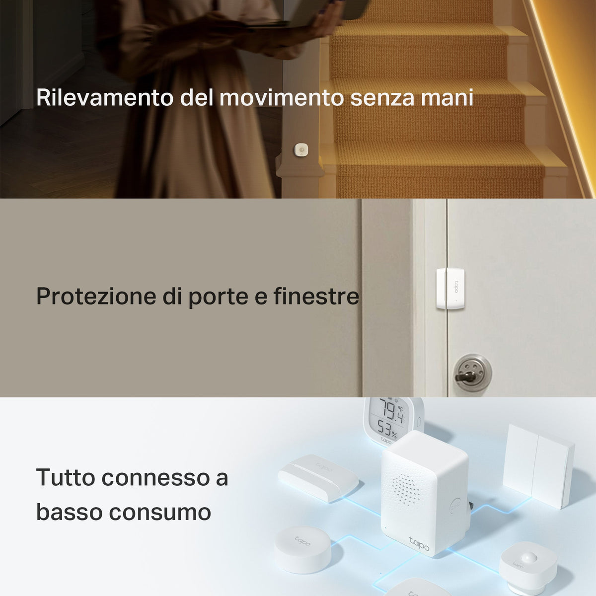 Tapo T30 KIT Sistema di Allarme Antifurto, Kit di Sensori Smart
