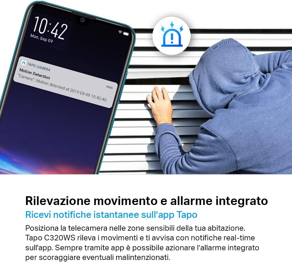 Tapo C320WS Telecamera WiFi Esterno 2K 4MP, Visione Notturna a Colori