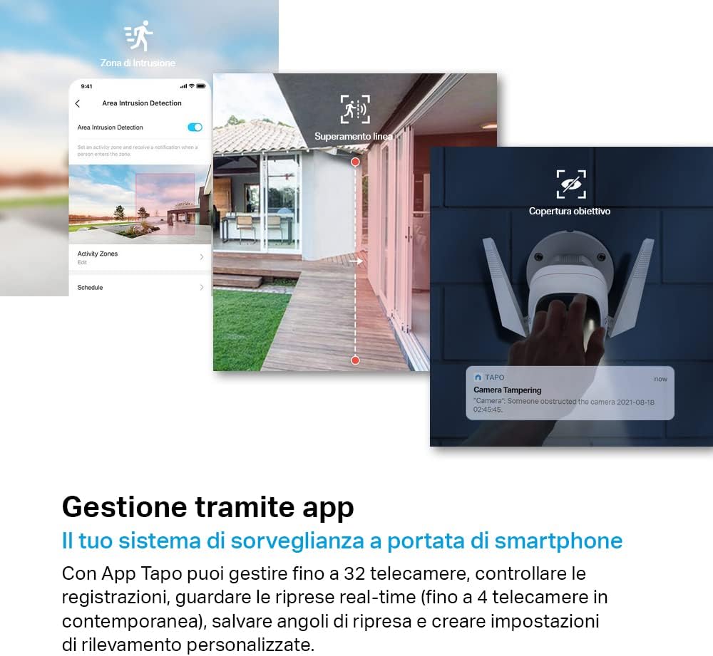 Tapo C320WS Telecamera WiFi Esterno 2K 4MP, Visione Notturna a Colori