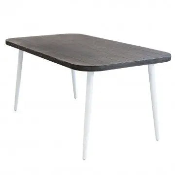 Tavolo Granada - Alluminio Bianco con Piano Grigio 160x90 cm