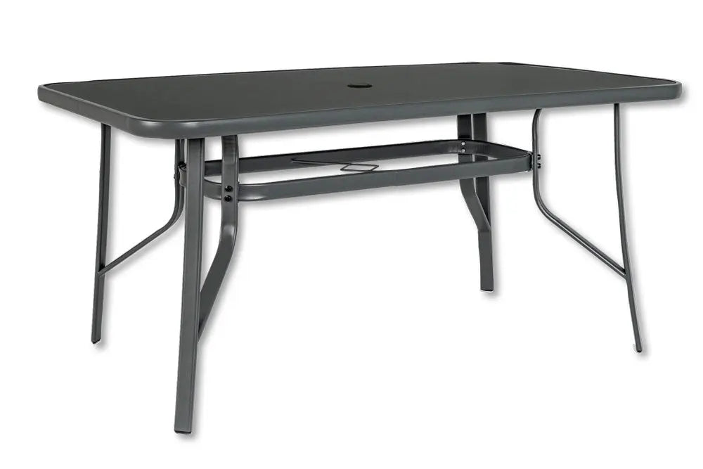 Tavolo Rettangolare Martinez 150X90 con Piano in Vetro Temperato