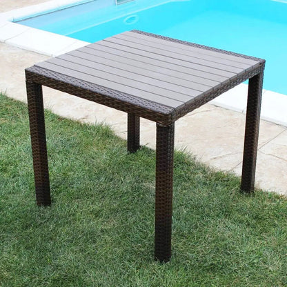 Tisch Minorca – 80x80 cm, Aluminium Braun mit UV-Schutz