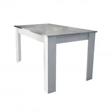 Tisch Pepper Weiß und Grau Zementoptik – Maße: 138 x 80 x 75 cm (B x T x H)
