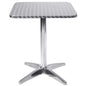 60 x 60 Waterproof Pedestal Table: Steel and Aluminum, 60x60x70 cm