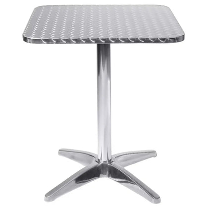 60 x 60 Waterproof Pedestal Table: Steel and Aluminum, 60x60x70 cm