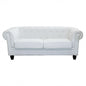 Chesterfield sofa in white or vintage brown faux leather, 2 or 3 seater