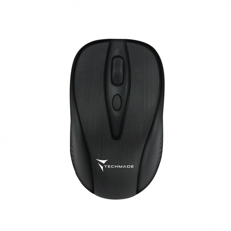 Techmade Kit Tastiera + Mouse Wireless Black Pc Computer Pkf-518+Pmf-446 Nero