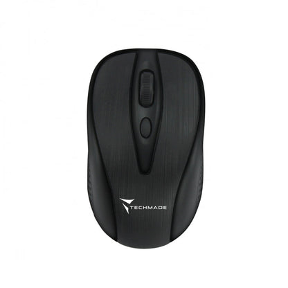 Techmade Kit Tastiera + Mouse Wireless Black Pc Computer Pkf-518+Pmf-446 Nero