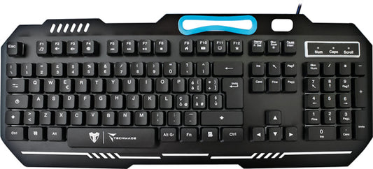 Techmade Tastiera Metal Gaming Rgb St-Gkb8153 Retroilluminata Pc Computer Nero