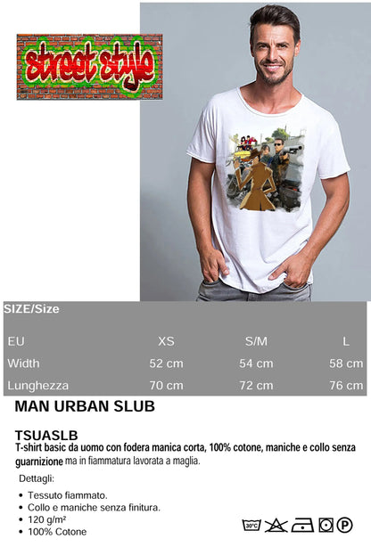 Terminaator Gang T-Shirt Urban Slub Uomo - Cotone Fiammato