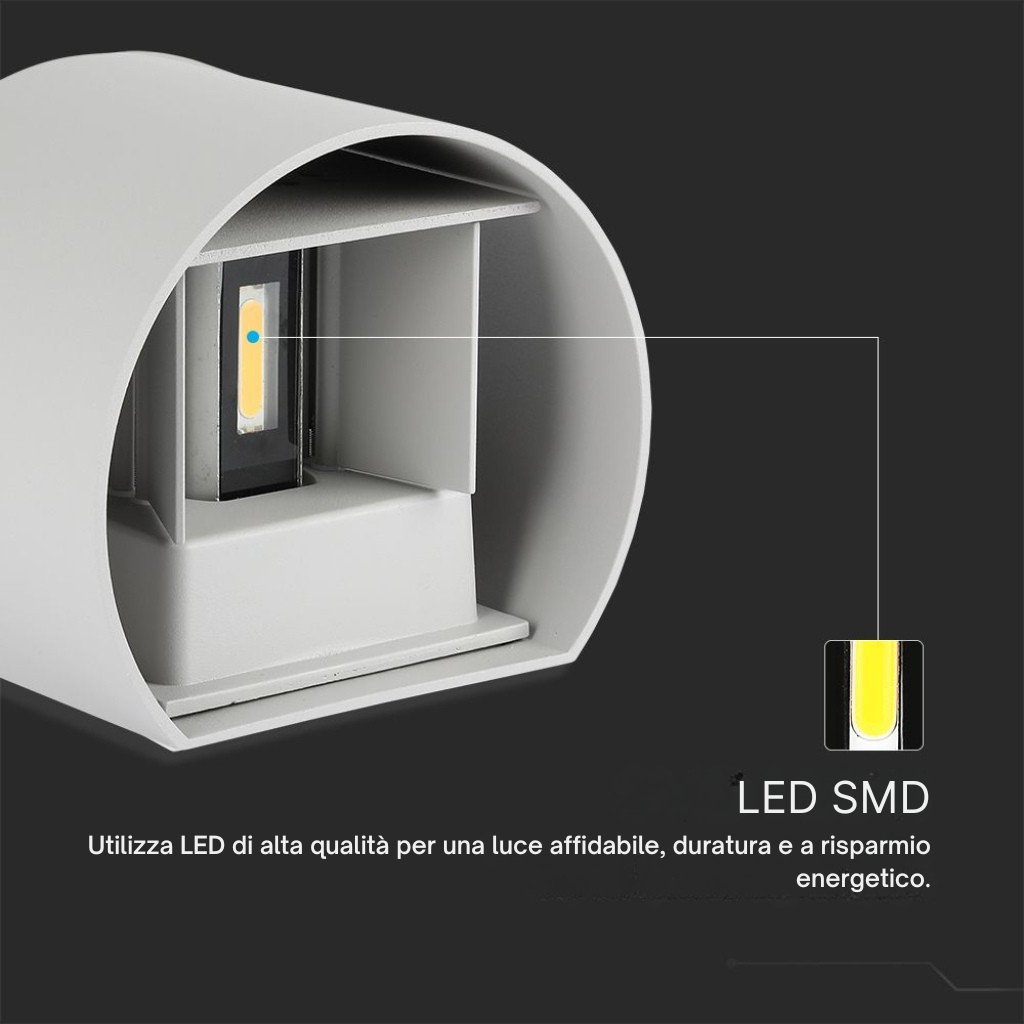 LED-Wandleuchte Doppelstrahl verstellbar 6W IP65 Grau