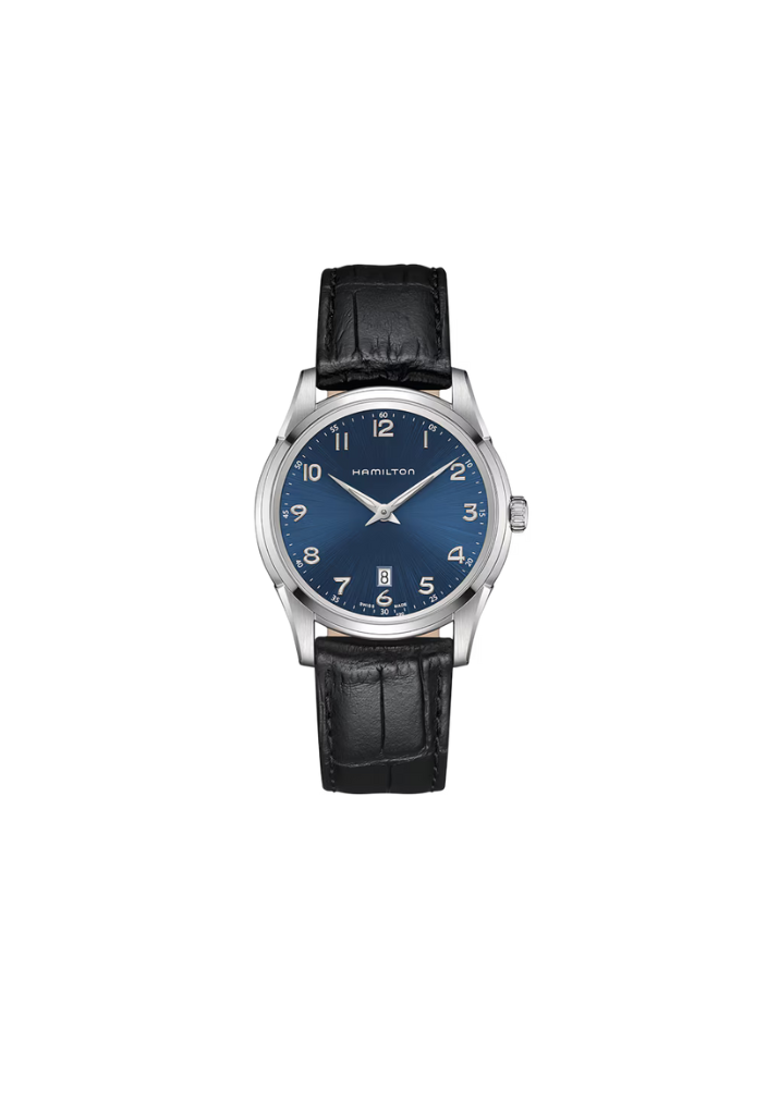 Hamilton Jazzmaster Quarz Blau – schwarzes Lederarmband