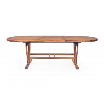 Tavolo ovale allungabile in legno Acacia massiccio 180/240x100 cm