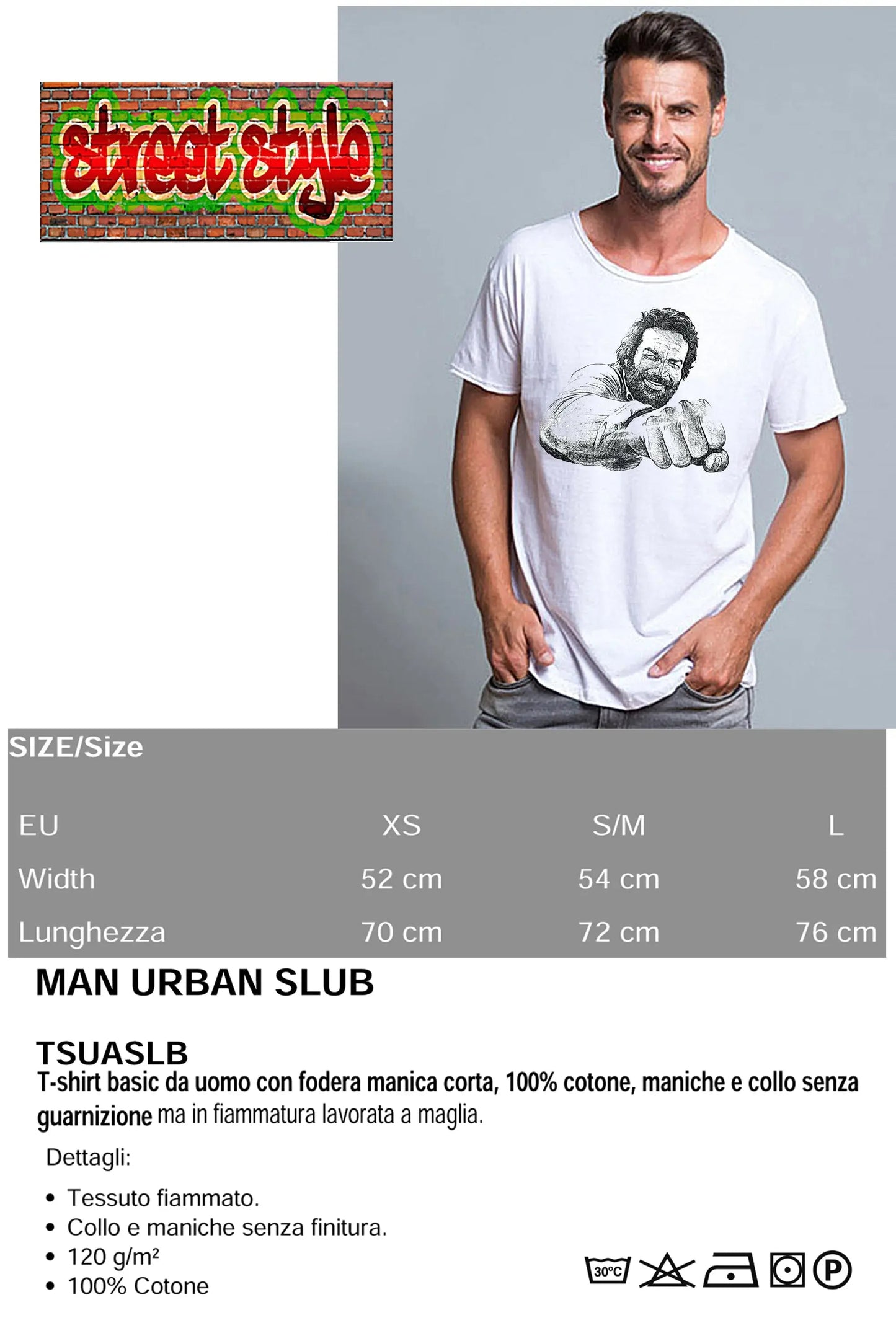 T-shirt Bud Spencer Pugno – Cotone Fiammato Uomo