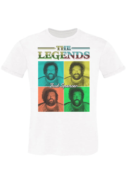 The Legends Quad Bud Spencer 18-70-9 T-Shirt Urban Men Uomo 100% Cotone Fiammato BS