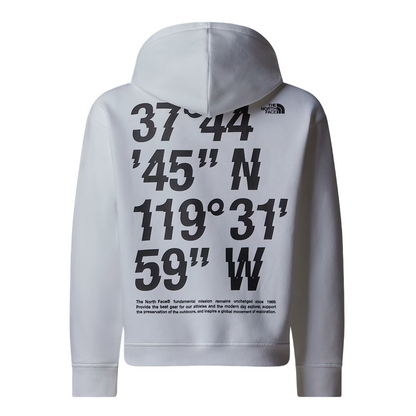 The North Face felpa con cappuccio da ragazzo Coordinates Graphic NF0A89HKFN4 bianco