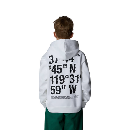 The North Face felpa con cappuccio da ragazzo Coordinates Graphic NF0A89HKFN4 bianco